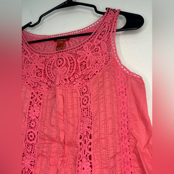 SUNDANCE PINK EYELIT TANK TOP BLOUSE SZ MEDIUM - Picture 3 of 8